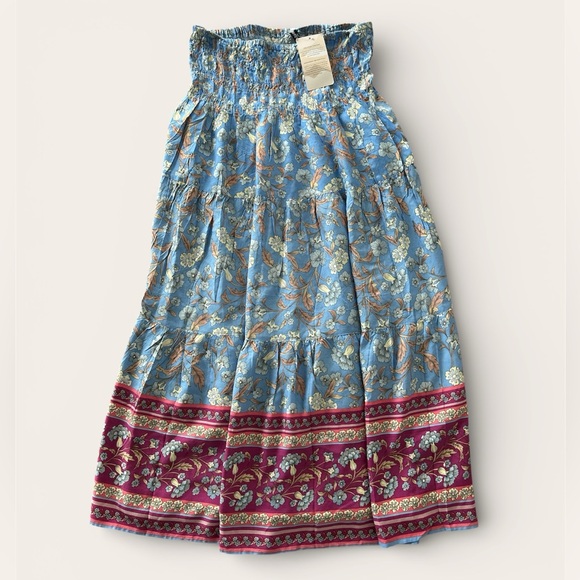 Amazon Dresses & Skirts - Amazon Blue and Red Floral Maxi Skirt